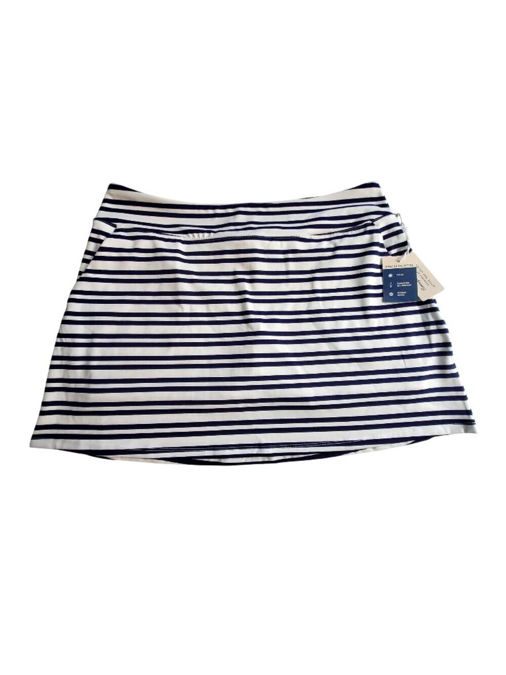 Tommy Bahama Navy Stripe Everyday Active Skort With Pockets Womens Size L